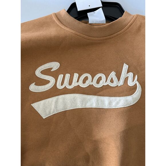 NIKE Girls' Nike Sportswear Club Fleece Swoosh Crewneck Sweatshirt S - Picture 5 of 6